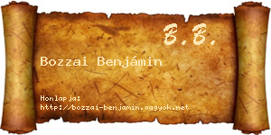 Bozzai Benjámin névjegykártya